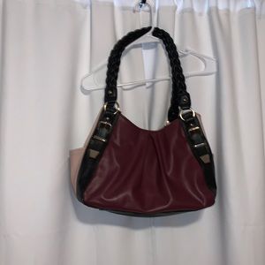 Apt 9 colorblock faux leather handbag braided handles